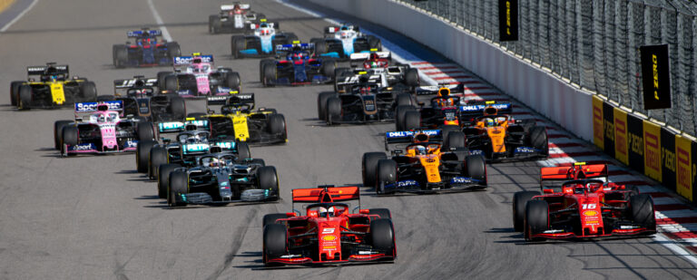 SOCHI, RUSSIA - 29 September 2019: Race Start at Formula 1 Grand Prix of Russia 2019